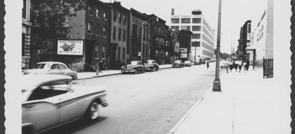 E side High St looking S from front of Central High School is now the campus of Rutgers University and the Newark College of Engineering