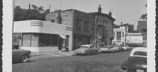 S side Hill St looking W from NW corner Plane is now the middle of this super block.