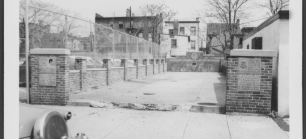 The Stephen Crane Playground and former home on Mulberry Place is now a parking lot.