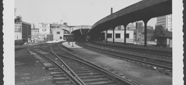 Central Railroad Depot looking W from Mulberry