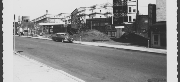 Brownstone outcrop N side Branford Place near Springfield, looking NW