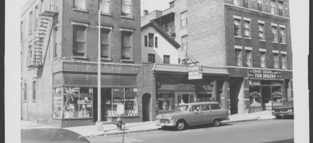 S side Orange St looking SW from opposite Eagle St is now this location on the campus of Rutgers University.