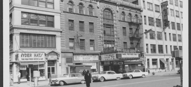 Looking E at N side West Market corner Beacon. Lyric Theater-Newark News #207-209/211