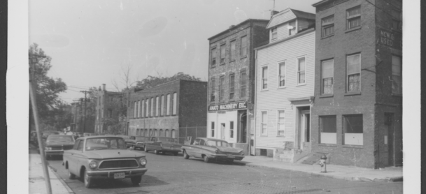 Looking SW at W side Columbia from corner Hamilton St, #7-1. Amato Machine #5 Columbia.