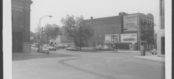 Looking SE at S side Lafayette St from corner of Mulberry St.